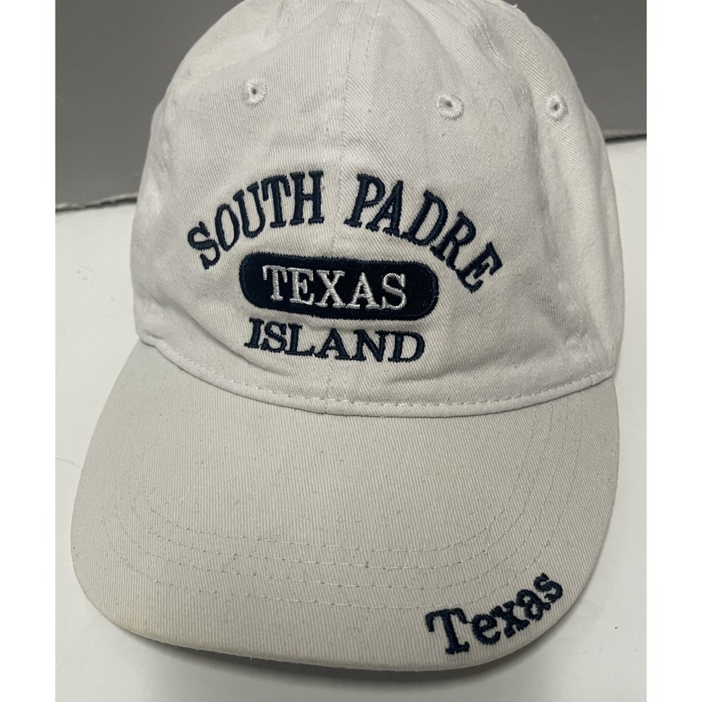 SOUTH PADRE TEXAS ISLAND CAP WHITE ADJUSTABLE